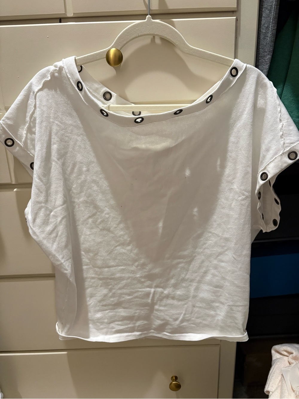Free people asymmetrical studded tee